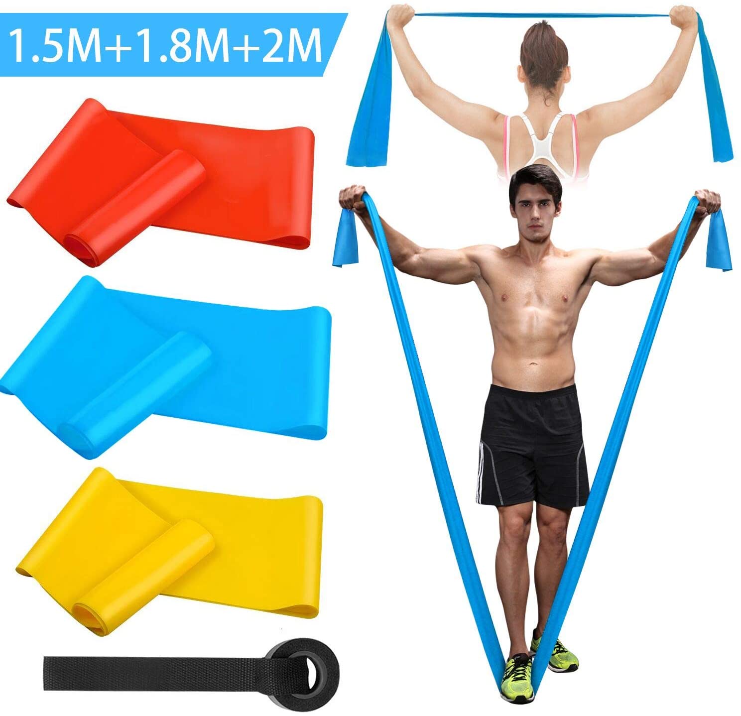 Elastic Fitness Bands 3Pcs Res - Sports Equipment For Schools ulasan dan harga