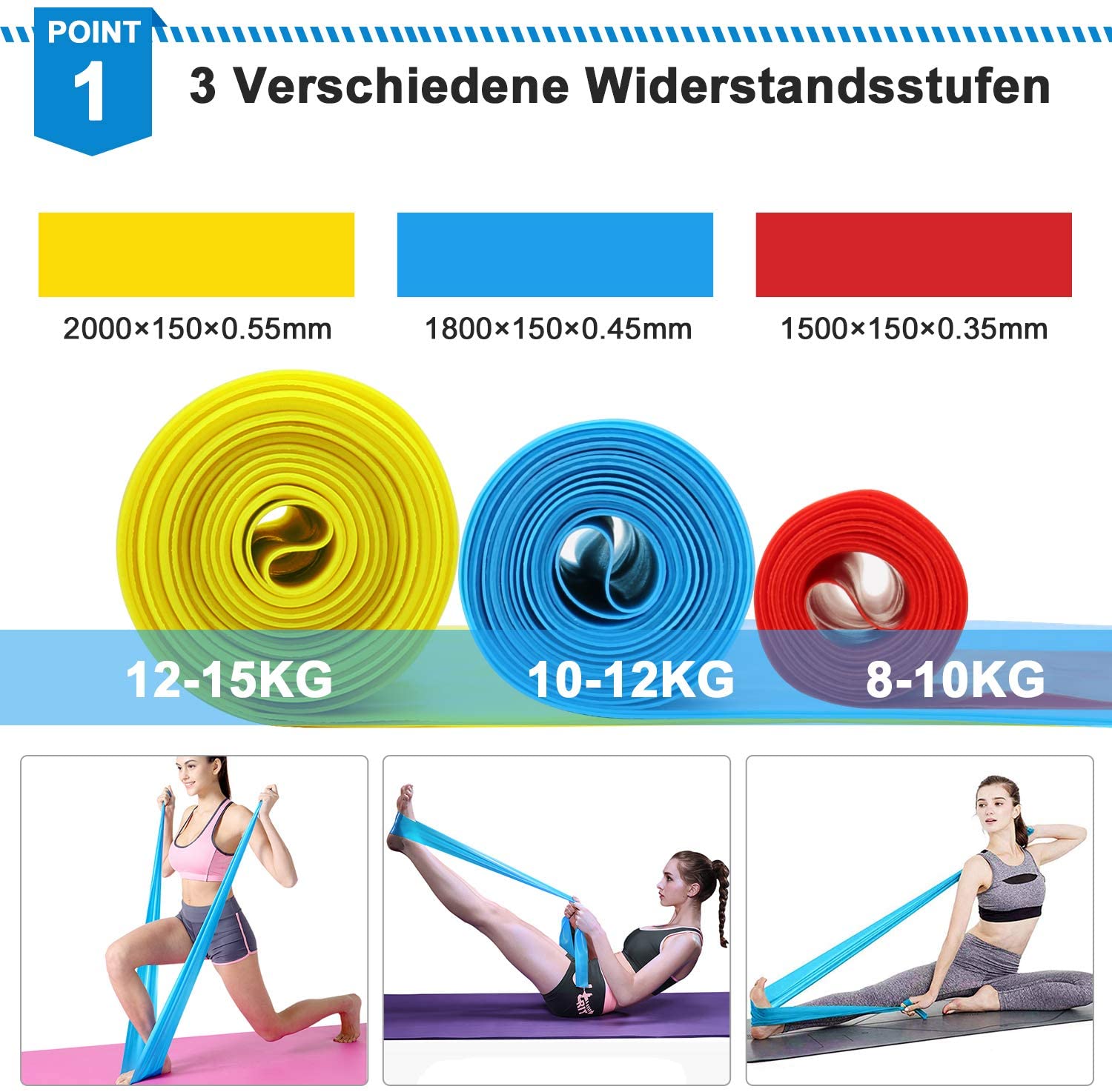 Elastic Fitness Bands 3Pcs Res - Sports Equipment For Schools ulasan dan harga